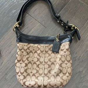 COACH bag signature brown fabric and leather